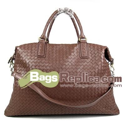 Bottega Veneta Nappa Leather Woven Top Handle Bag Vermeil Coffee 3012