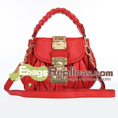 Miu Miu New Single Handle Tote Bag Red miu-48398153