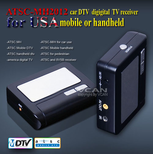 Car DTV digigital TV receiver for USA mobile or ha