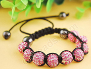 metal rhinestone shamballa bracelet