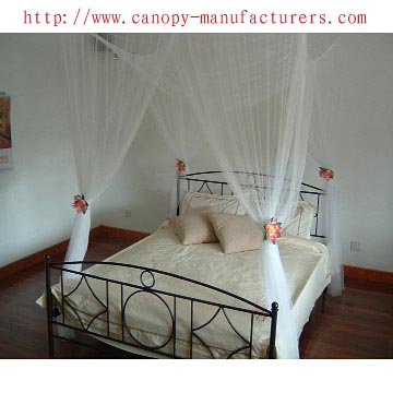 Square Bed Canopy with Lotus