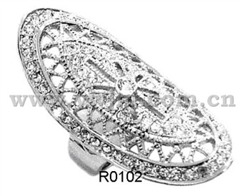 fashion alloy czech stone ring