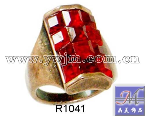 fashion alloy czech stone ring