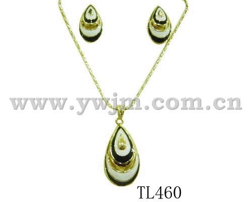 fashion alloy and enamel necklace set