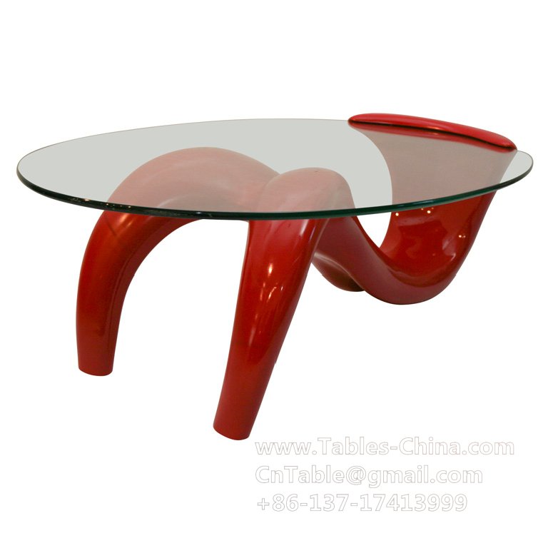 German Red Fiberglass Table