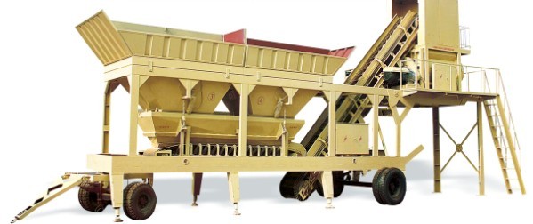 Mobile concrete mixing plant