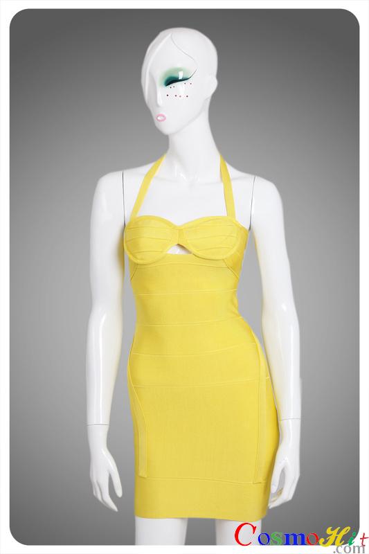 Herve Leger Bandage Dresses Yellow 