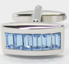 Blue crystal cufflink