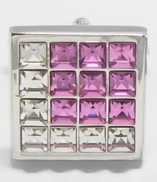 pink and clear crystal cufflink