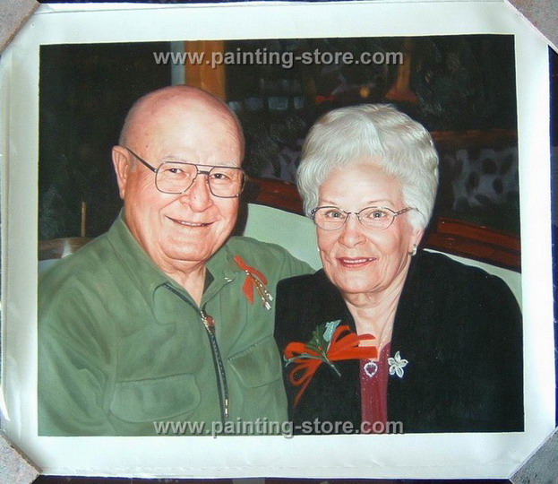 oil painting from photo-two person