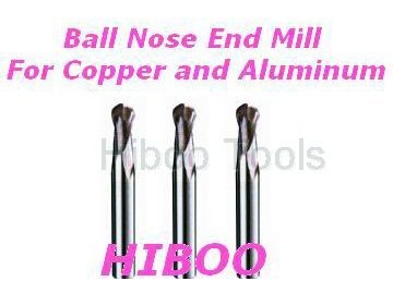 solid carbide ball nose end mills for Cutting Copper and Aluminum 2flutes