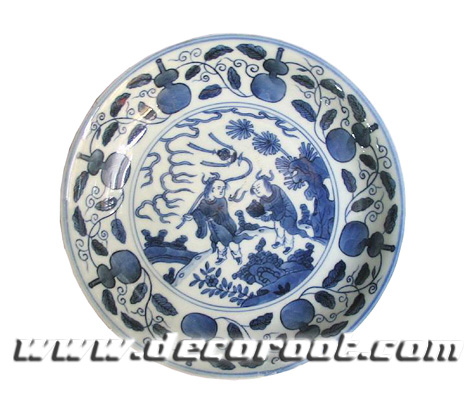 chinaware-blue&white archaize tray