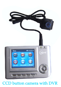 Button spy camera with recorder