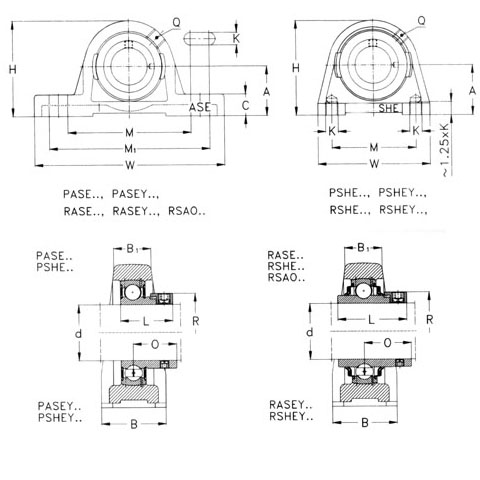 Cast iron plummer block units