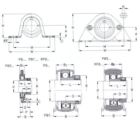 Plummer block units, pressed steel