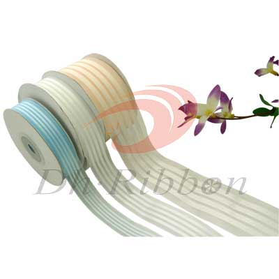 Nylon New Four Stripes Organza Ribbon