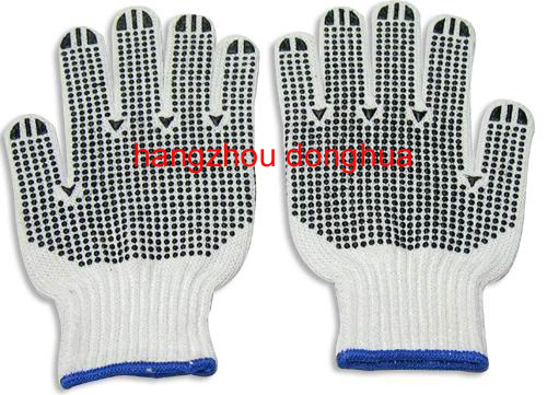 pvc dot both sides gloves