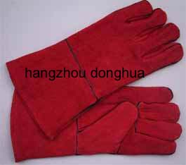 red welder gloves