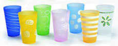 Plastic imprinted cups