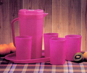 plastic juice cups and bottles