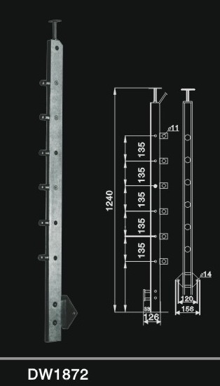 satinless steel pillars