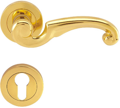 Brass lever handle