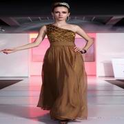 DORISQUEEN New Launched One Shoulder Brown Beaded 