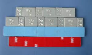 Zinc adhesive/stick on wheel weights