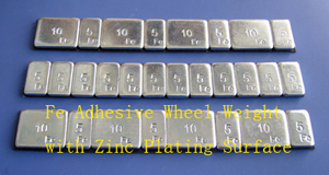 Fe adhesive wheel weights with zinc plating