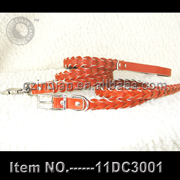 Braided leather pet  leash