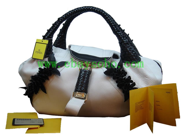 leather Spy Fendi Handbag color white 050080
