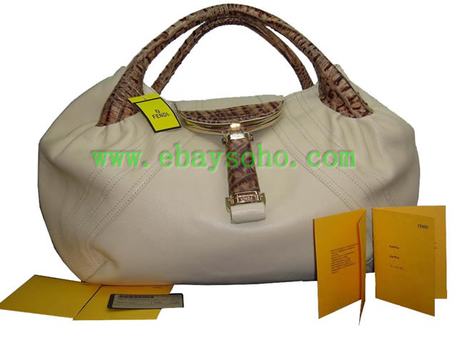leather Spy Fendi Handbag color cream 050082