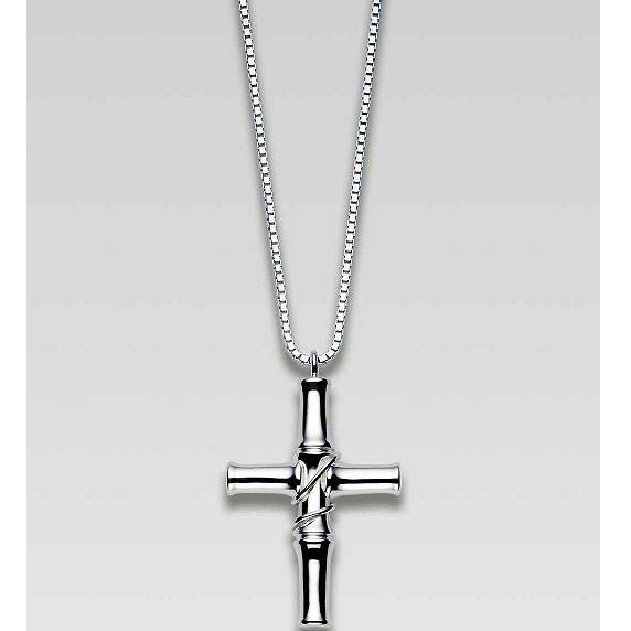 g Necklace with bamboo cross pendant