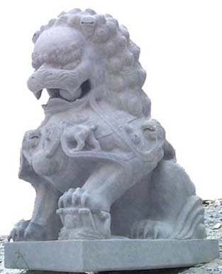 G343 Grey Granite - stone lions