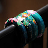 wooden bracelet, wooden painted bracelet