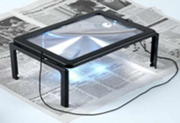 HANDFREE MAGNIFIER WITH NECK CORD W/4 LED LIGHT 