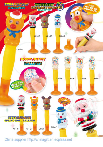 Eye pop out christmas toy pen