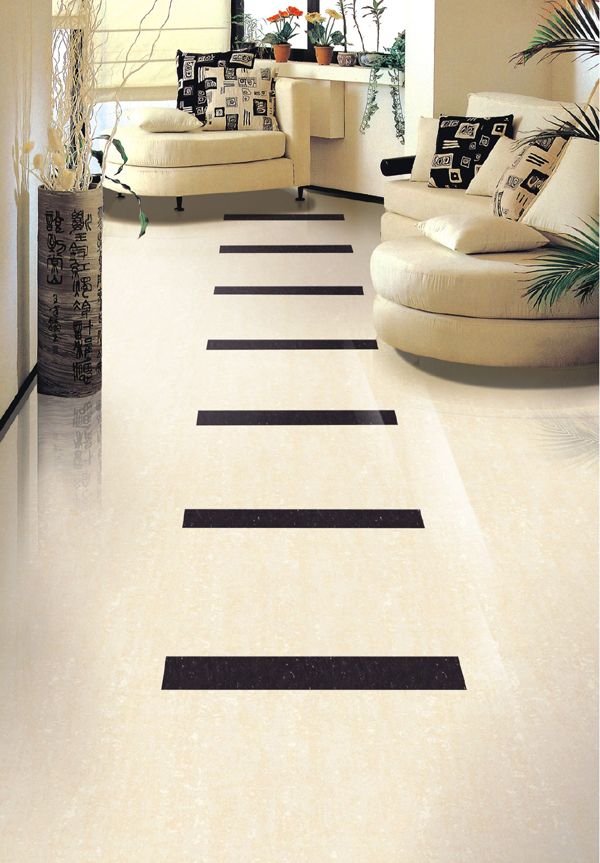 Polished porcelain tile