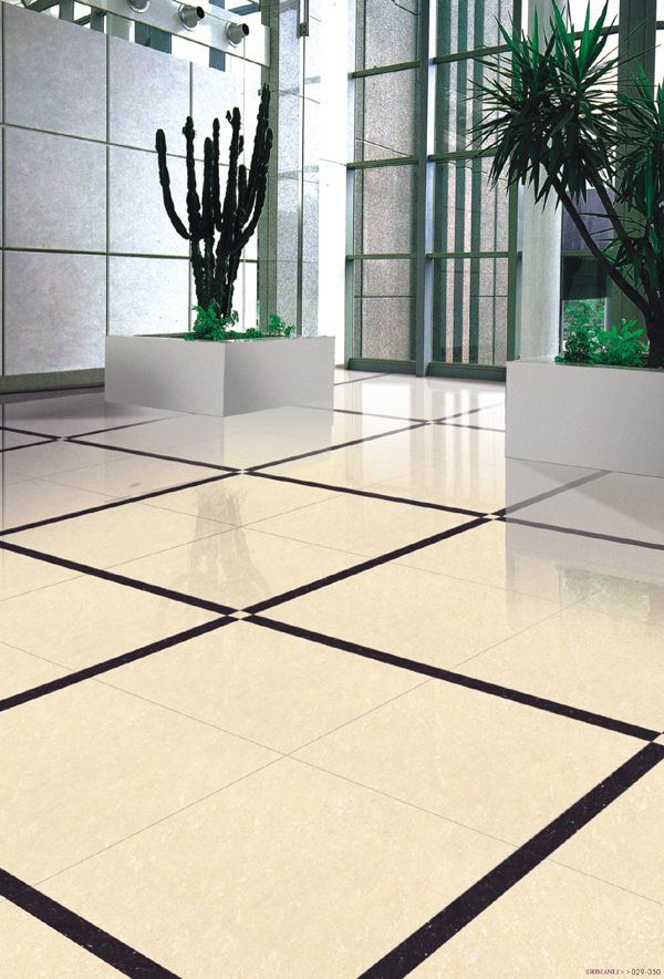 Polished porcelain tile