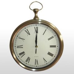 Antique Metal Cased Wall Clock