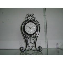 Pewter Gray Metal Table Clock