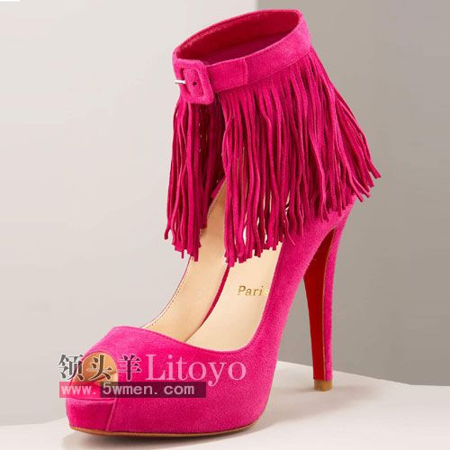 Christian Louboutin Suede Fringe Pump