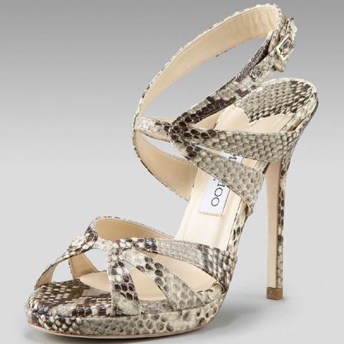 Jimmy Choo Python-Print Sandal