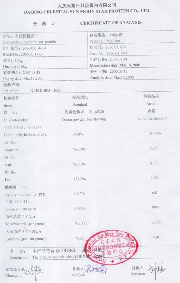 Defatted Soy Protein (Defatted Soy Flour)