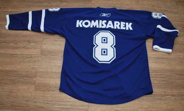 #8 komisarek blue toronto maple leafs hockey jersey