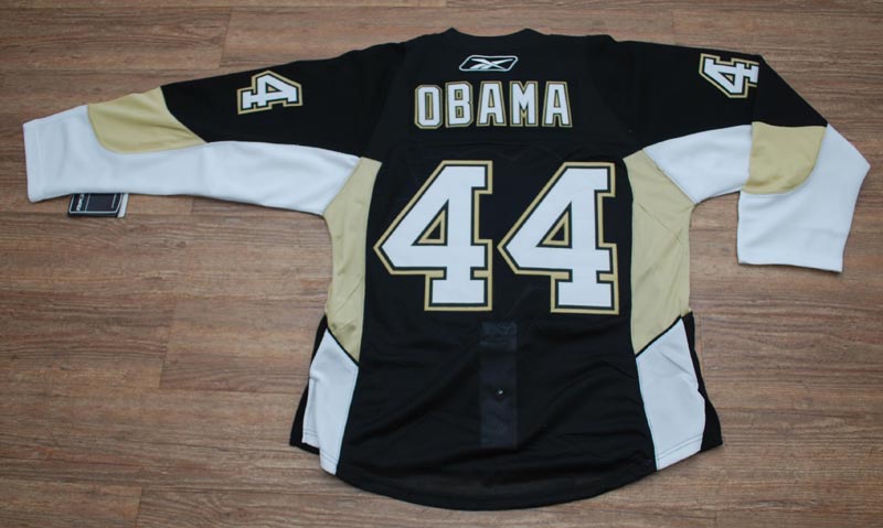 #44 obama black pittsburgh penguins hockey jersey