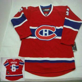 #6 SPACEK red montreal canadiens nhl hockey jersey