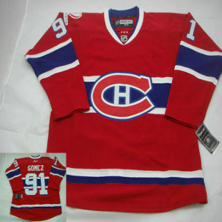 #91 GOMEZ red montreal canadiens nhl jereseys