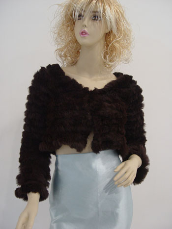 Rabbit Fur Knitted Cape