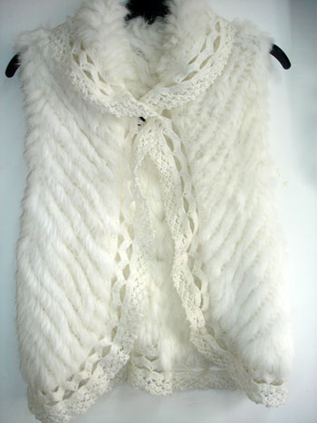 Knitted Rex Rabbit Fur Cape